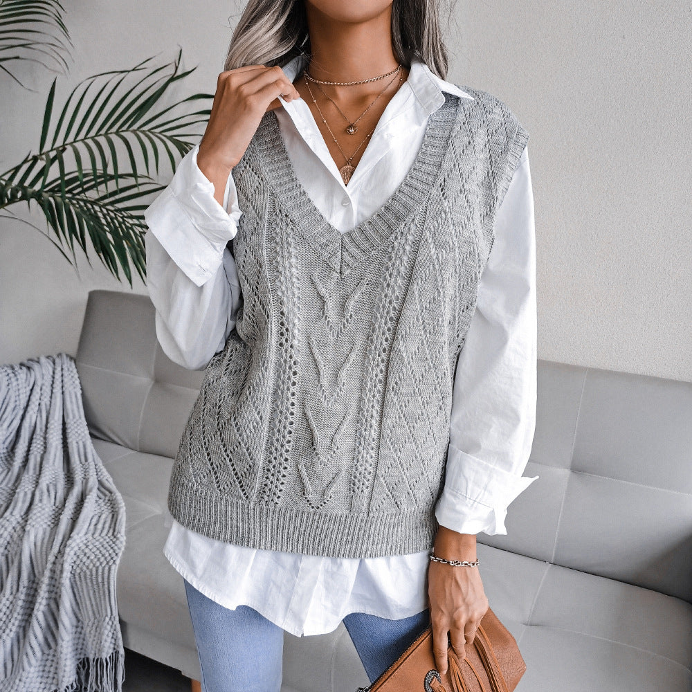 Women Knitted Vest Sweater