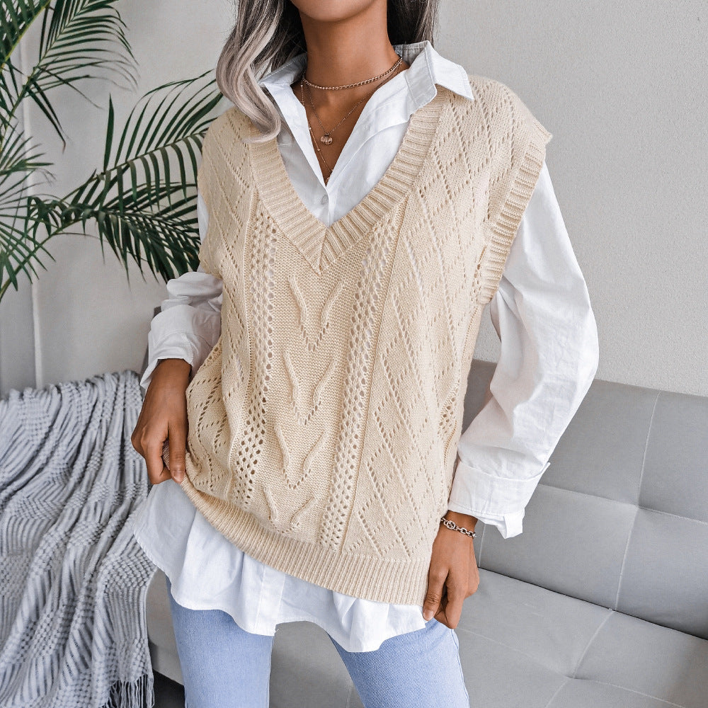 Women Knitted Vest Sweater