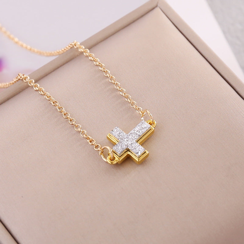 Multicolor Cross Simple Necklace