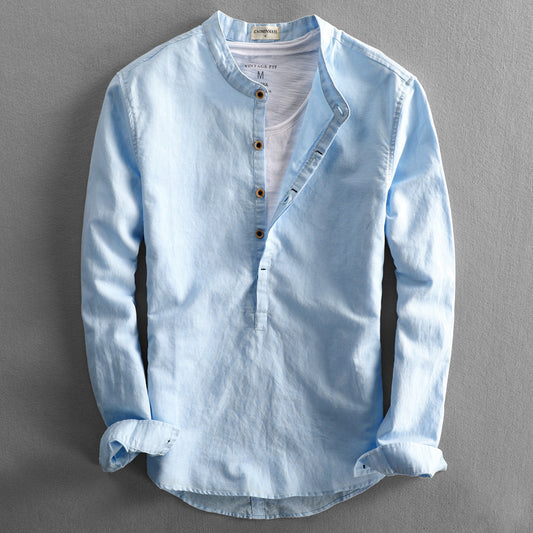 Simple Men's Casual Long Linen Sleeves