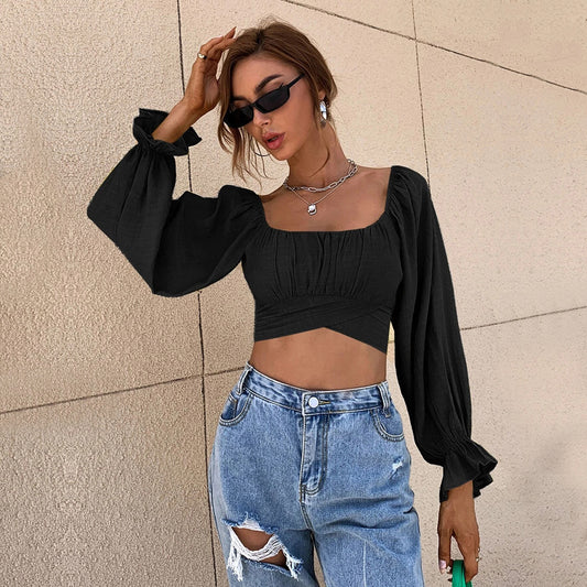 Tied Woven Slim Top