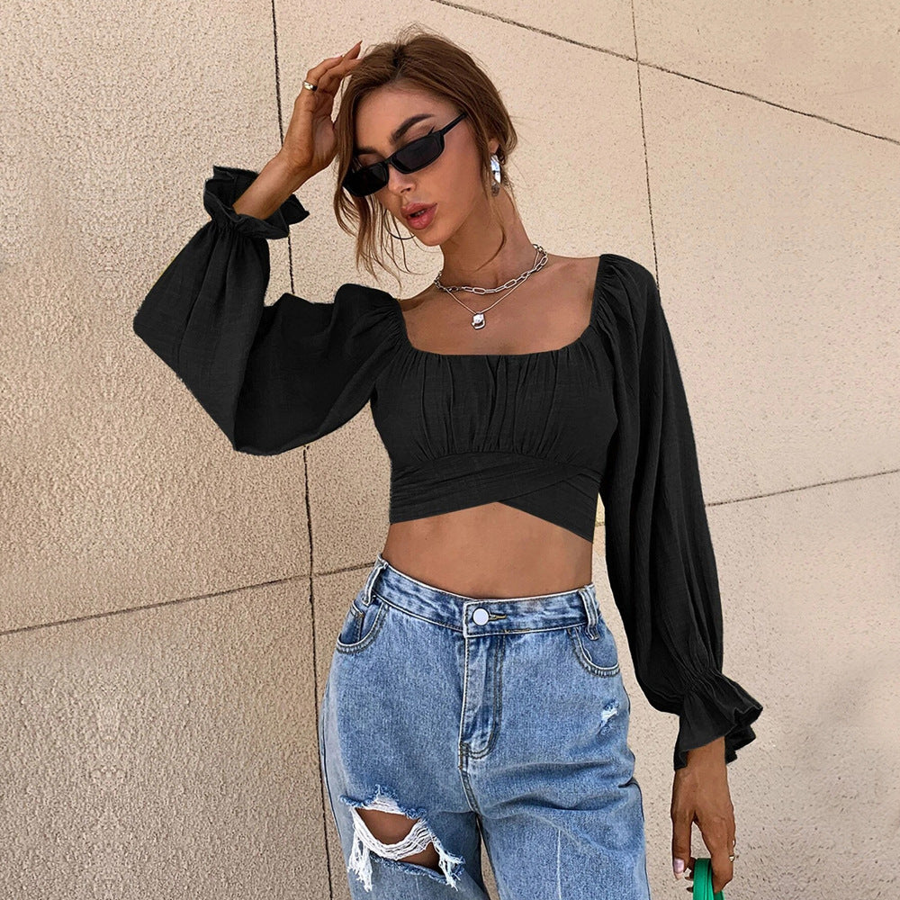 Tied Woven Slim Top