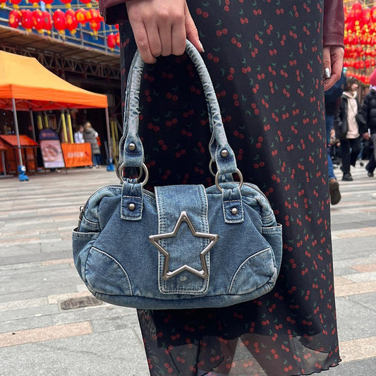Star Denim Handbag