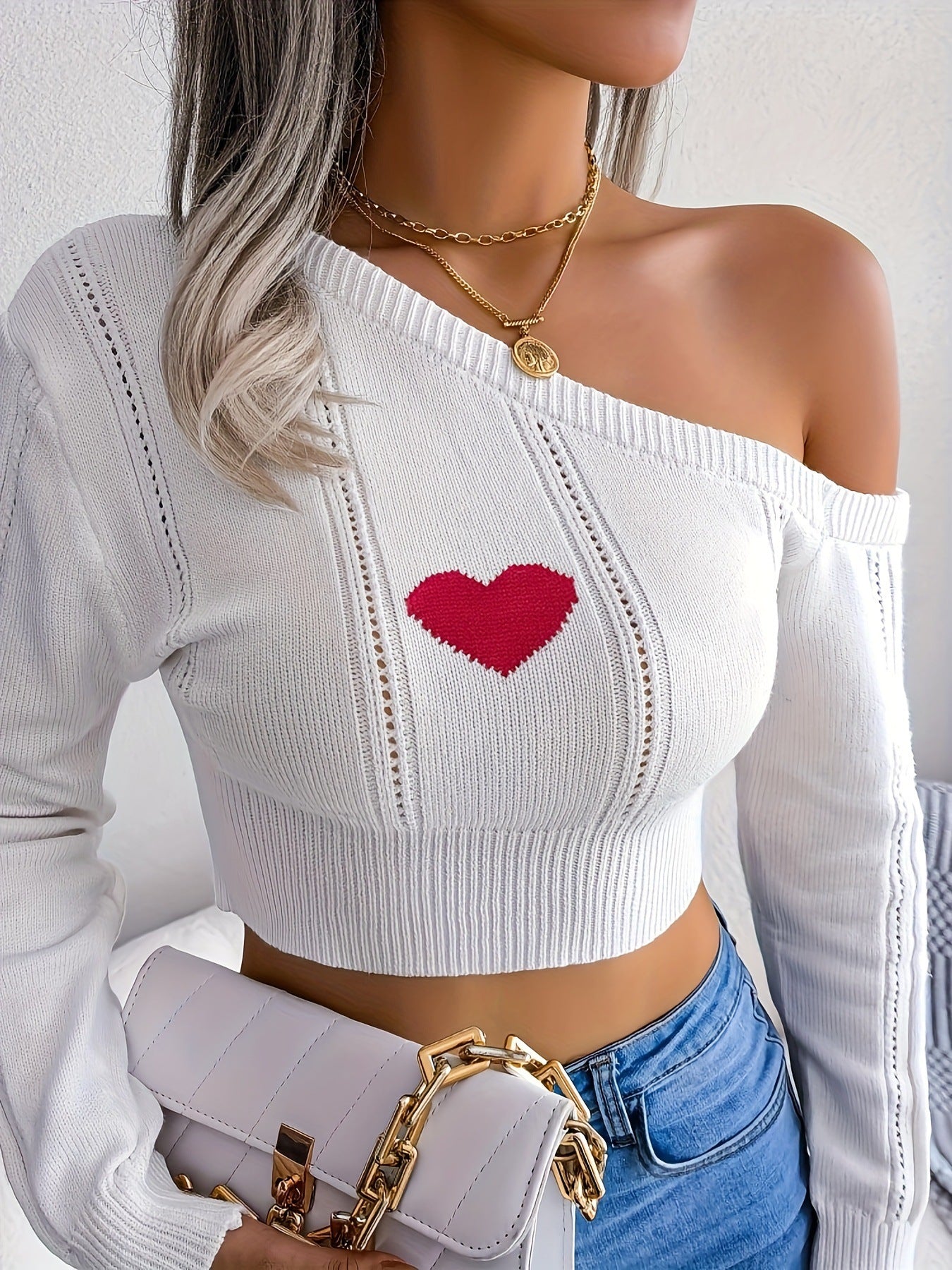 Knitted Off The Shoulder Top