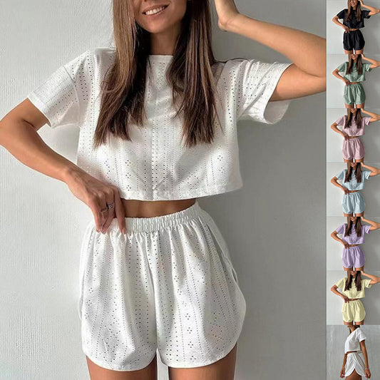 2pcs Crop Top With Shorts