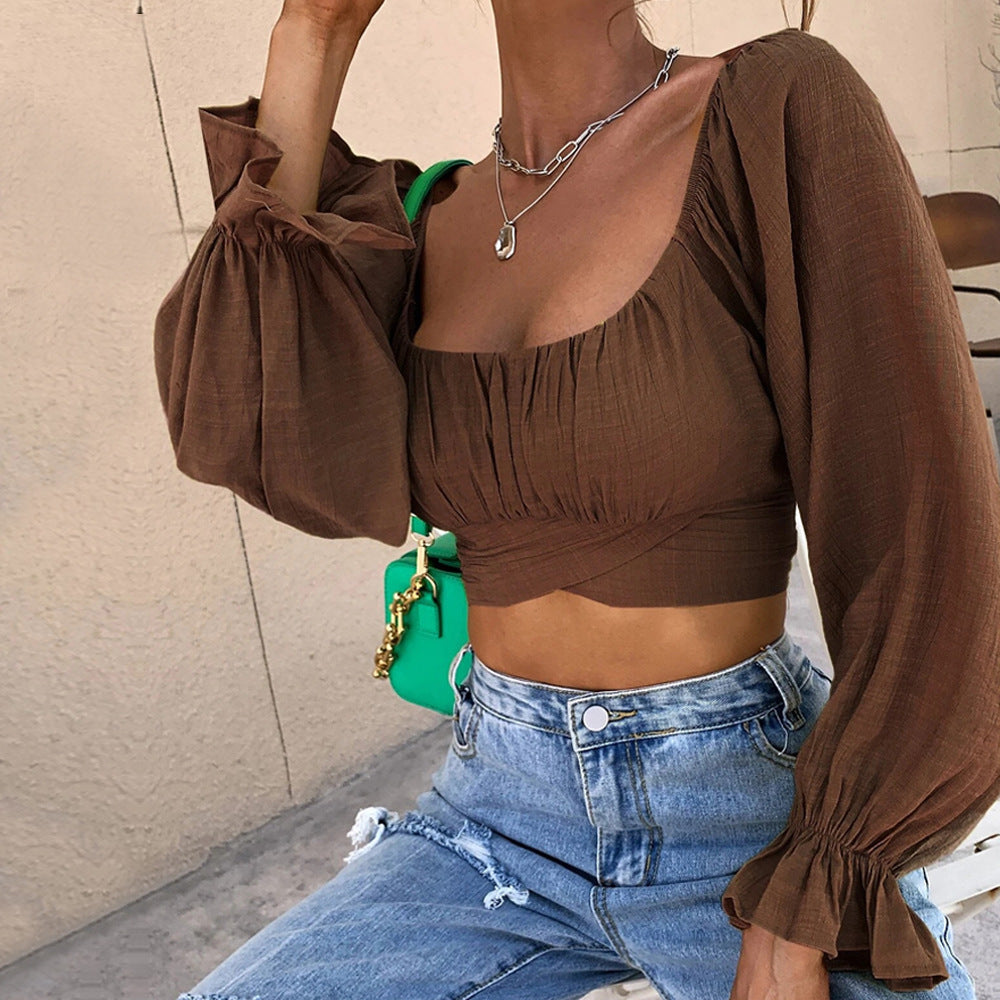 Tied Woven Slim Top