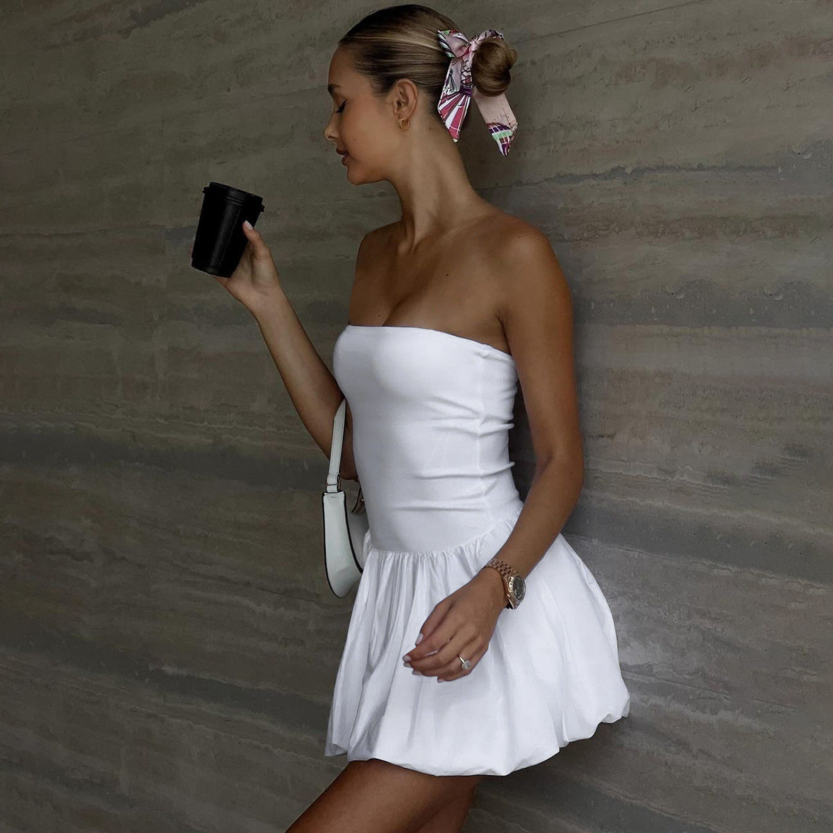 Solid Color Tube Top Dress