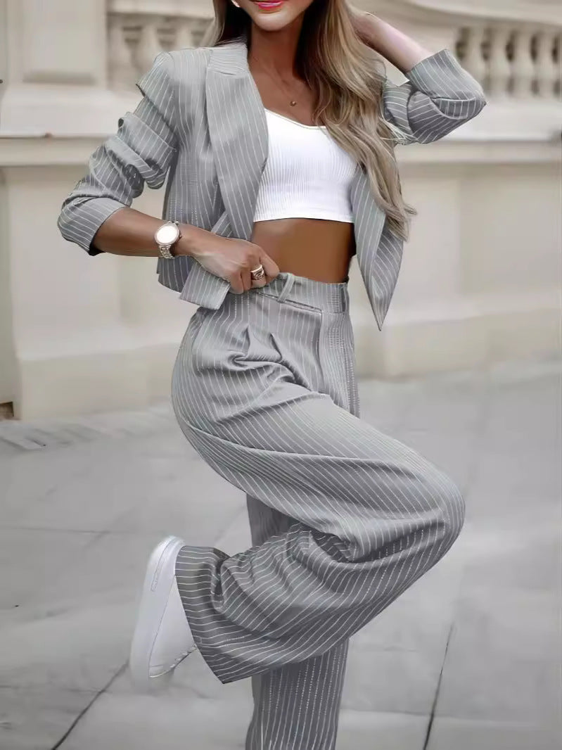 Business Striped Top and Pants
