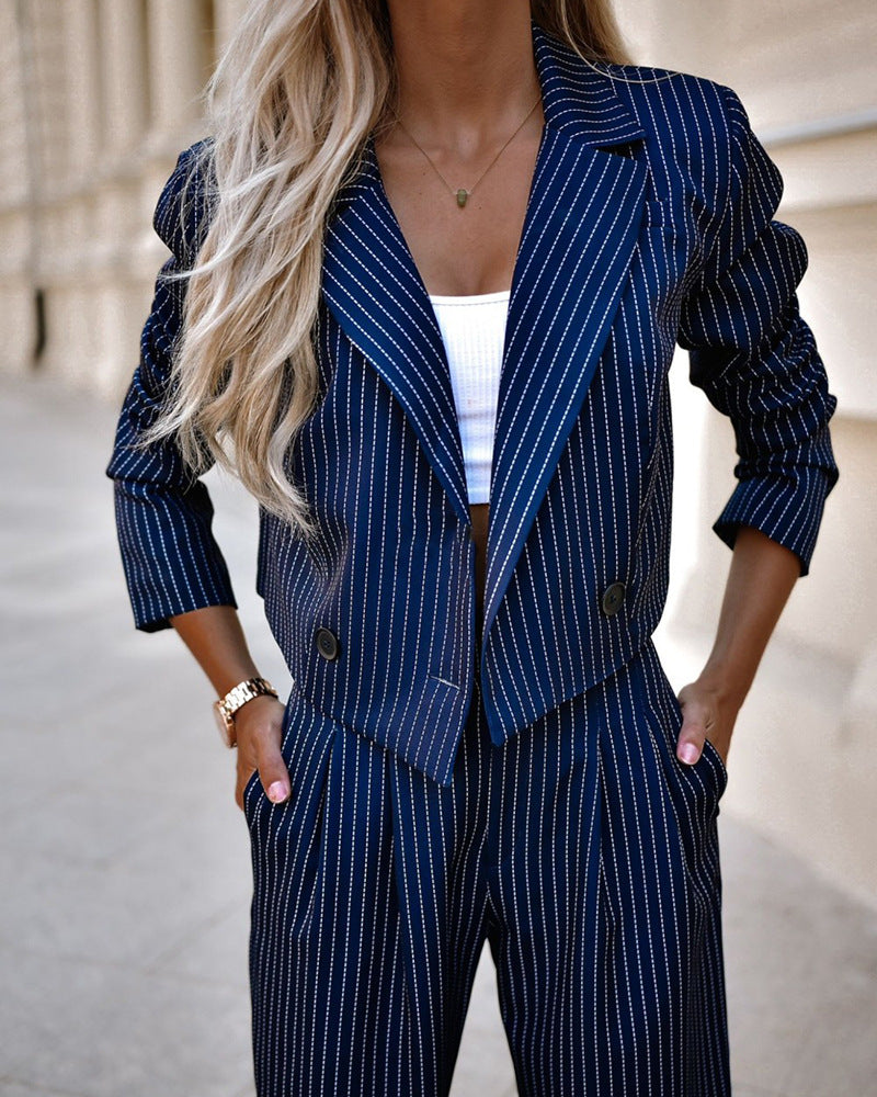 Business Striped Top and Pants