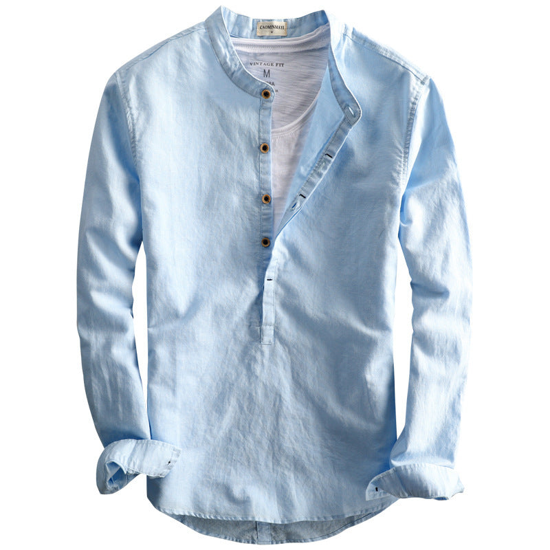 Simple Men's Casual Long Linen Sleeves
