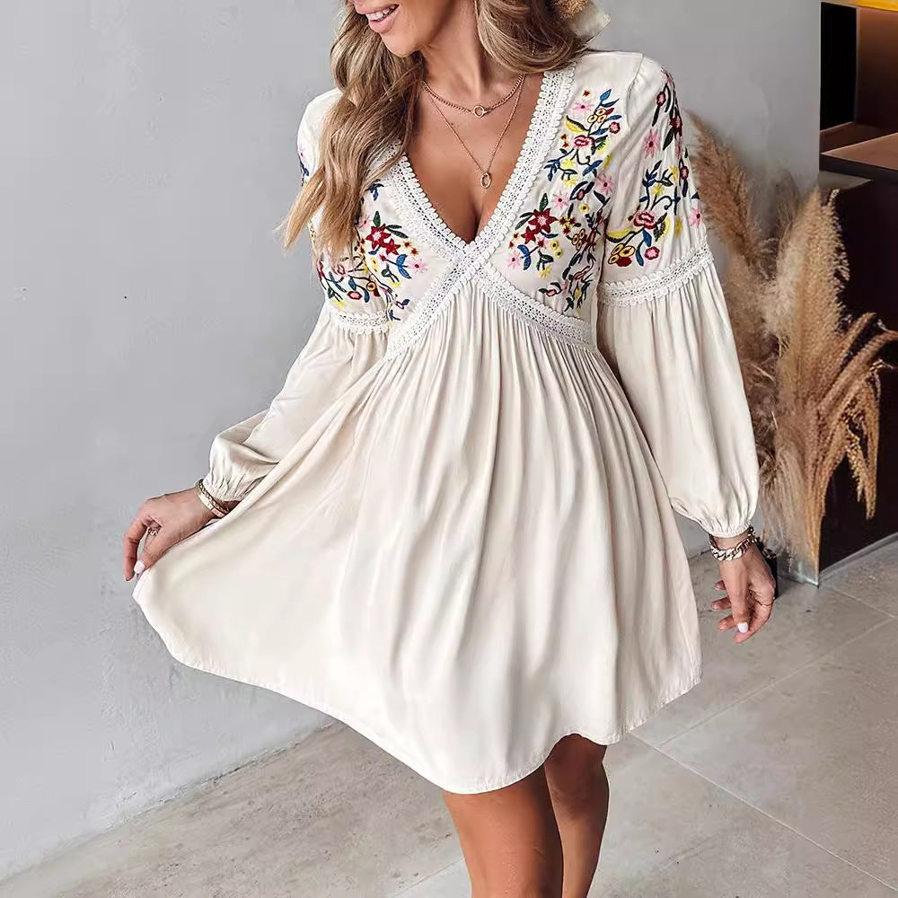 Embroidered Flower Dress