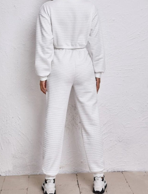 Cropped Long Sleeve Top With Bottoms