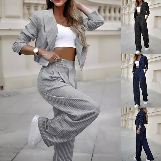 Business Striped Top and Pants