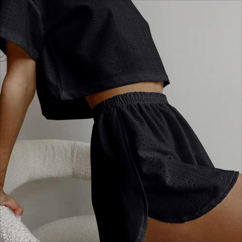 2pcs Crop Top With Shorts