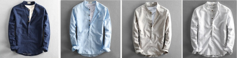 Simple Men's Casual Long Linen Sleeves