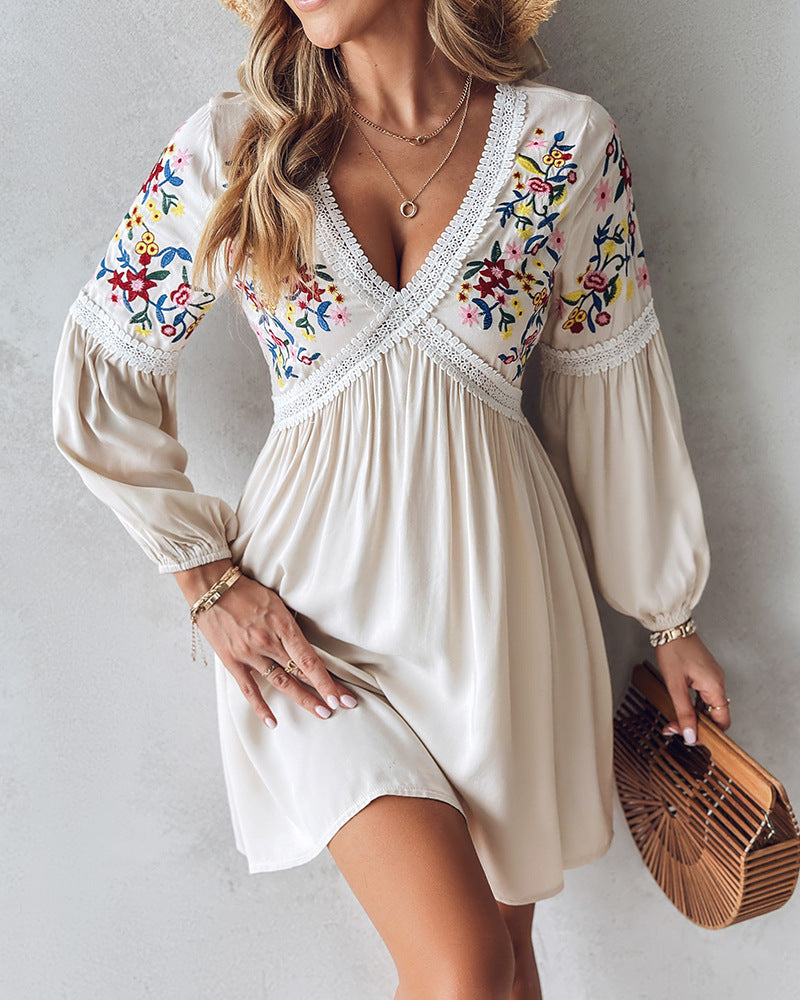 Embroidered Flower Dress