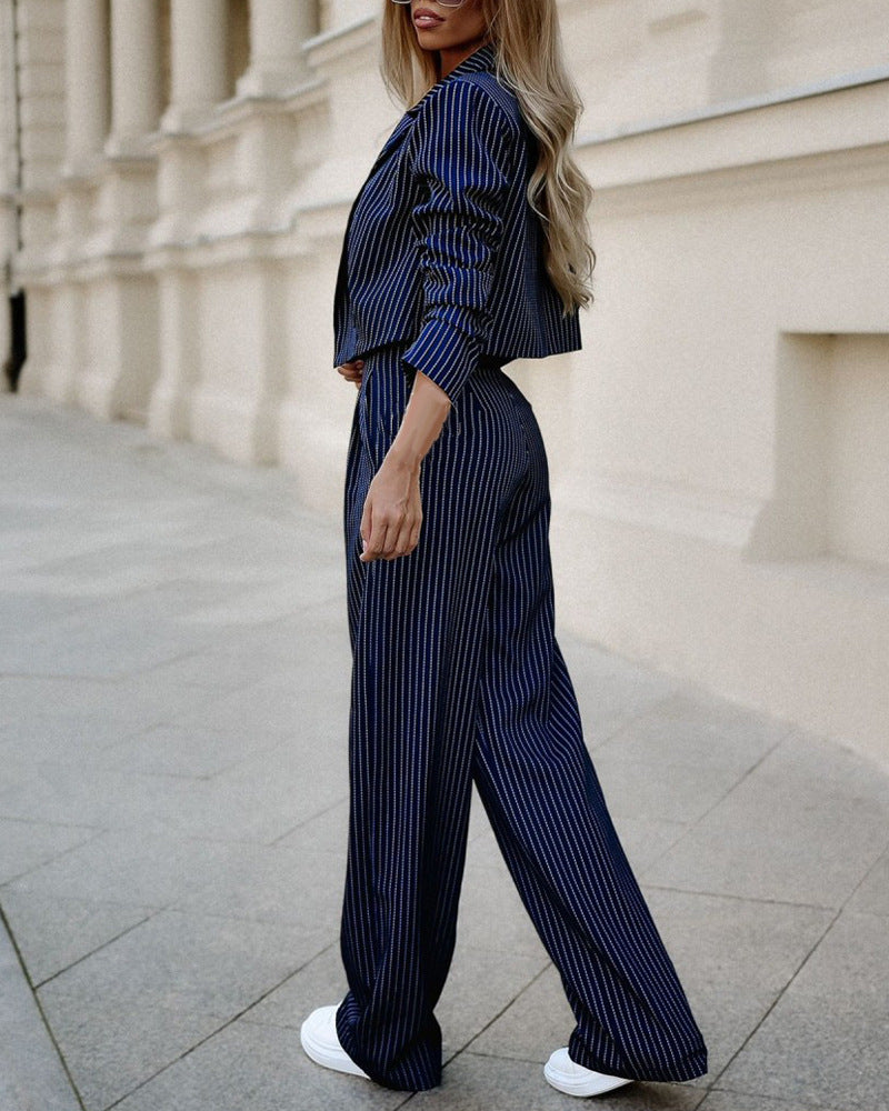 Business Striped Top and Pants