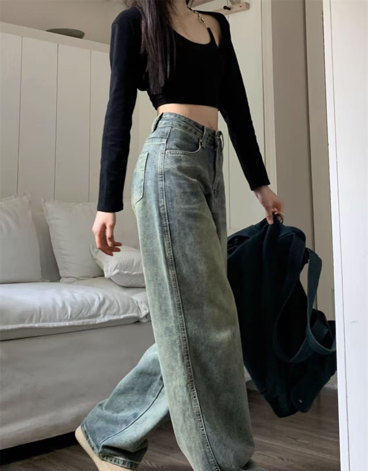 Women Baggy Retro Jeans