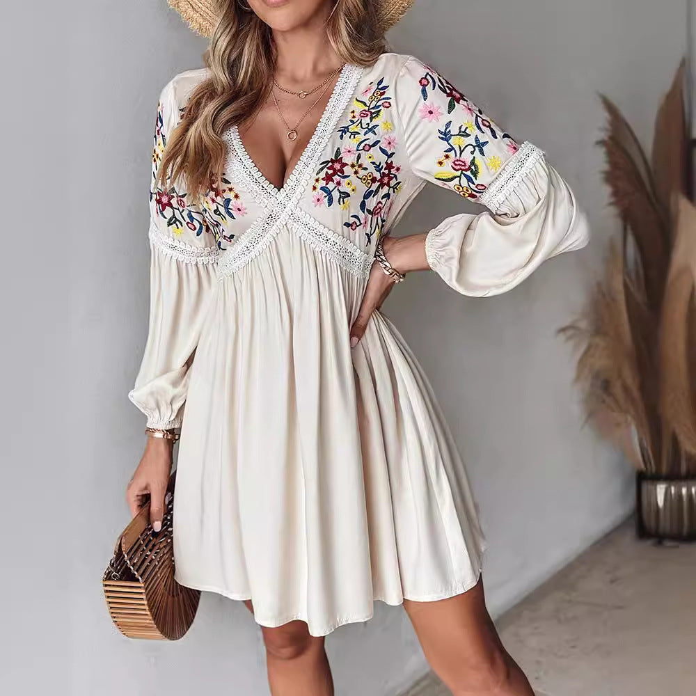 Embroidered Flower Dress