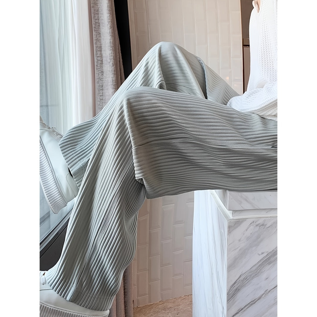 Striped Black And White Casual Pants