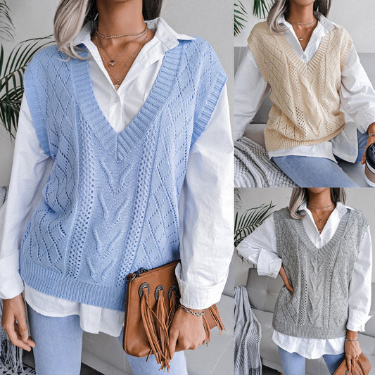 Women Knitted Vest Sweater