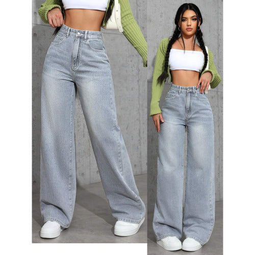 High Waist Straight Jeans
