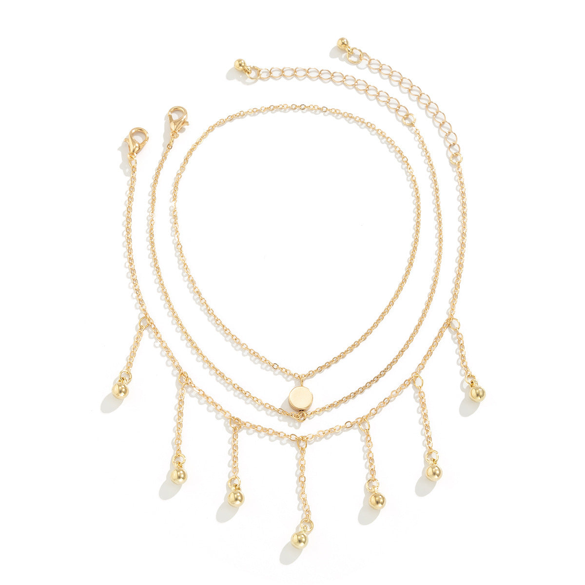 Cross Lob Tassel Suit Anklet