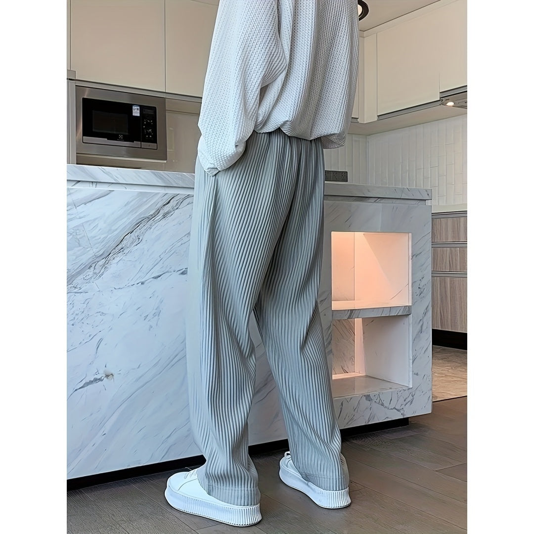 Striped Black And White Casual Pants