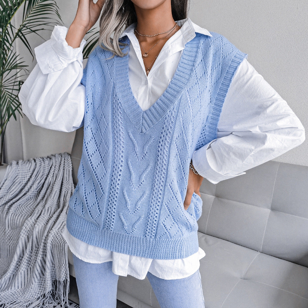 Women Knitted Vest Sweater