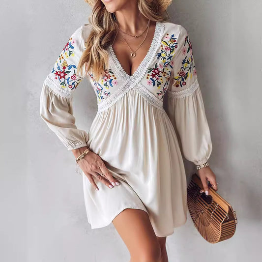 Embroidered Flower Dress
