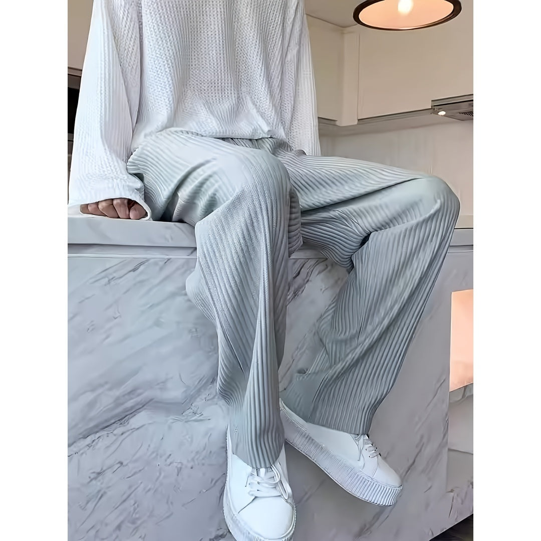 Striped Black And White Casual Pants