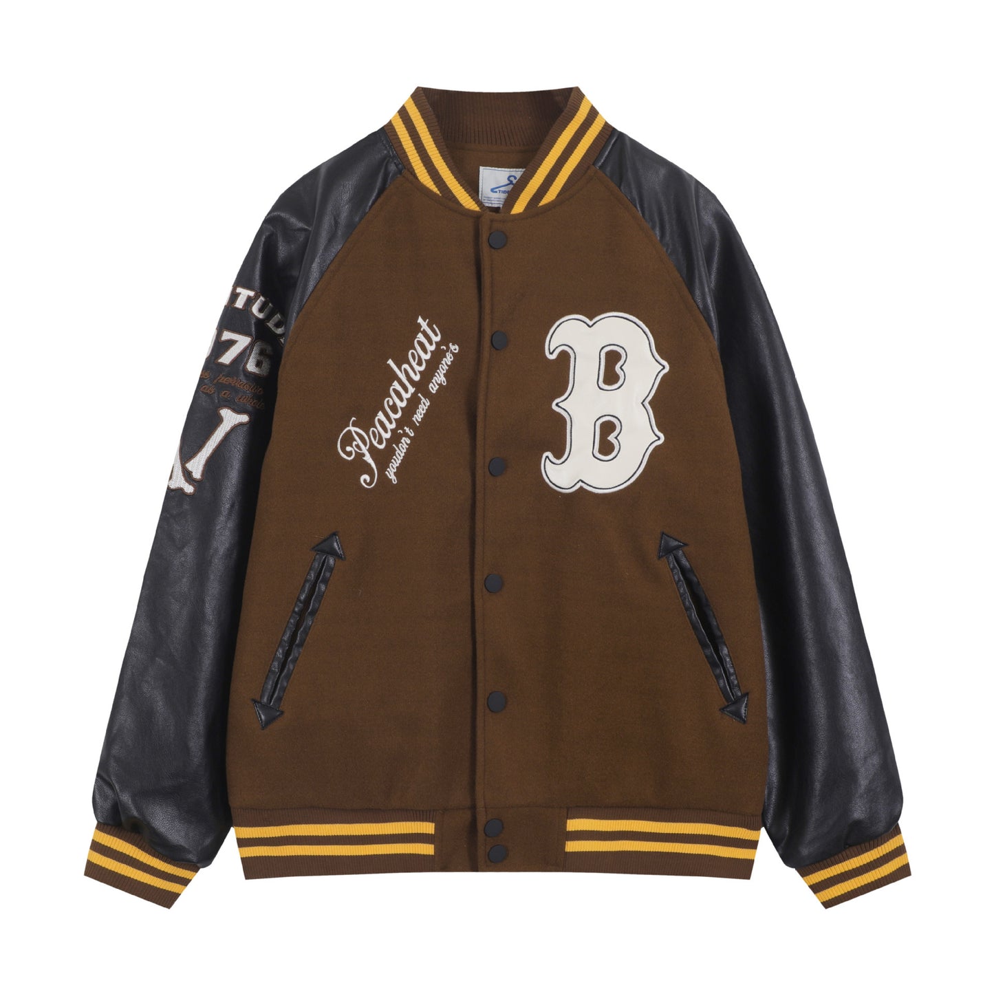 Peacheat Embroidered Letterman