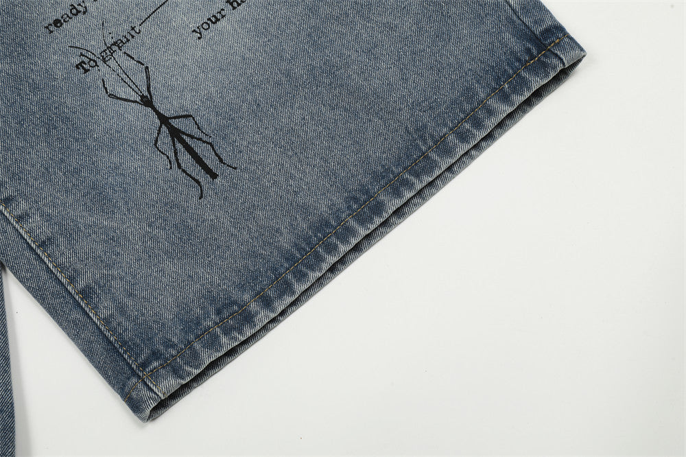 Graffiti Print Baggy Jorts