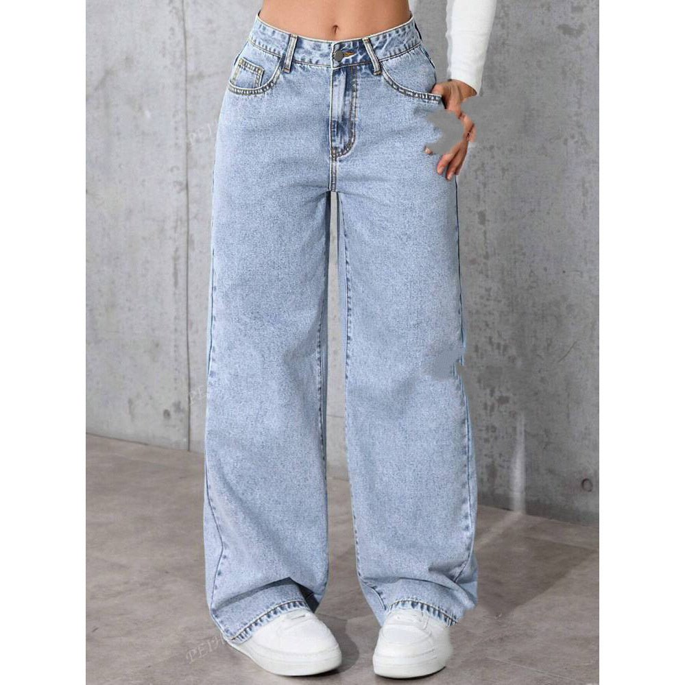 High Waist Straight Jeans