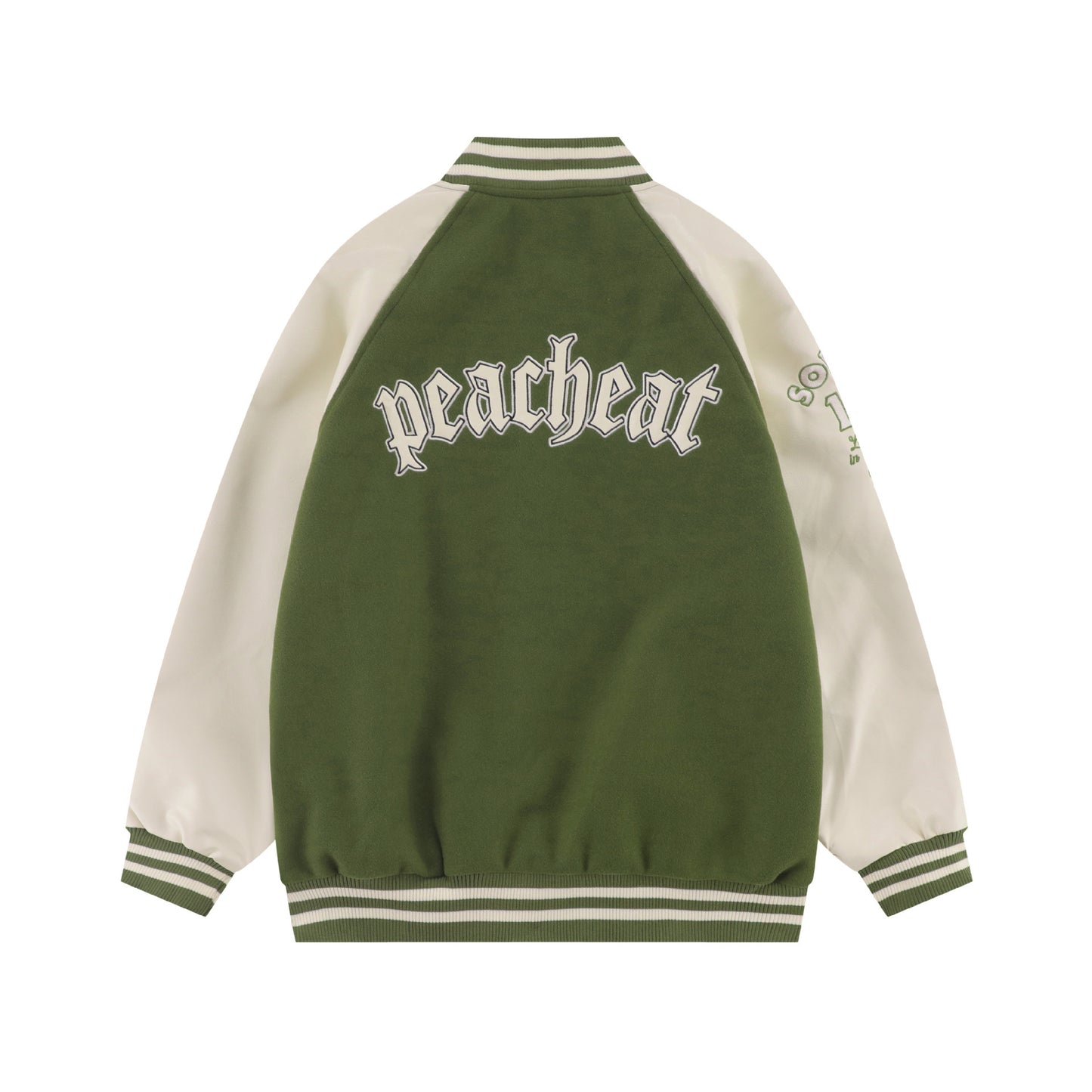 Peacheat Embroidered Letterman